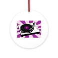 thumbnail image 1 of CafePress - Purple Record Player -  Round Wood Ornament 4", 1 of 2
