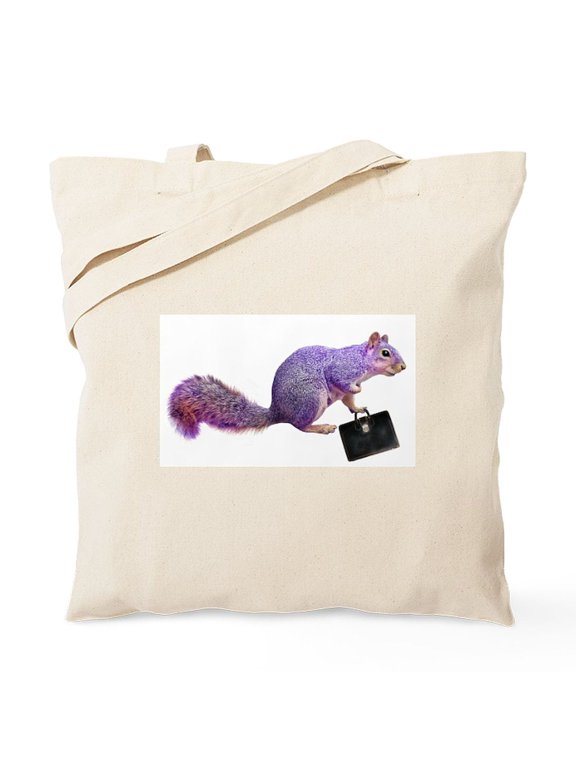 - Purple Squirrel Tote Bag - Unisex Canvas Tote Bag, Beige, 1-Piece