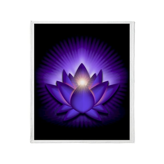 CafePress - Purple Third Eye Chakra Lotus Stadium - Soft Fleece Throw Blanket, 50"x60" for All Ages