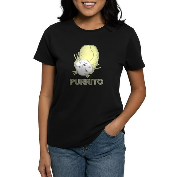 CafePress - Purrito T Shirt - Women's Traditional Fit Dark T-Shirt