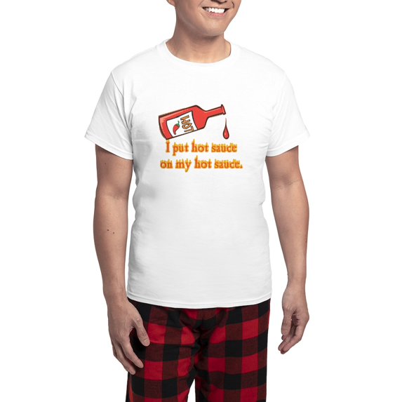 CafePress - Put Hot Sauce On My Hot Sauce Men's Light Pajamas - Men's Light Loose Fit Cotton Pajama Set