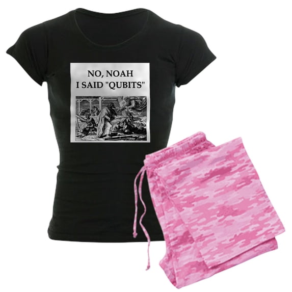 CafePress - QUANTUM COMPUTER Women's Dark Pajamas - Women's Short Sleeve Print T-Shirt and Pants Dark Cotton Pajama Set