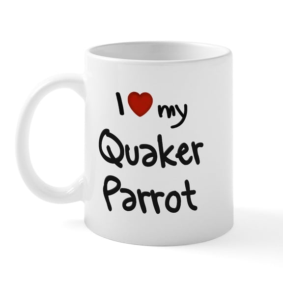 CafePress - Quaker Parrot Love Mug - 11 oz Ceramic Mug - Novelty Coffee Tea Cup