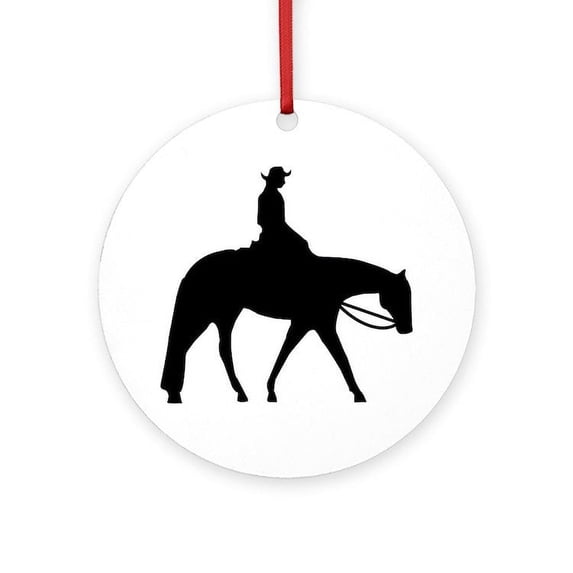 CafePress - Quarter Horse Western Pleasure - Round Wood Ornament 4"