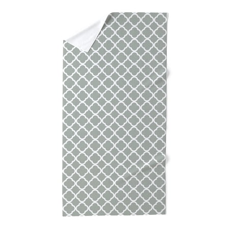 CafePress - Quatrefoil In Silver Gray - Large Beach Towel, Soft 30"x60" Towel with Unique Design