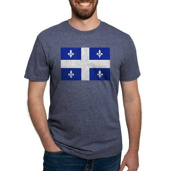 CafePress - Quebec Flag Men's Deluxe T Shirt - Mens Tri-blend T-Shirt