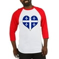 thumbnail image 1 of CafePress - Quebec Heart Baseball Jersey - Cotton Baseball Jersey, 3/4 Raglan Sleeve Shirt, 1 of 4