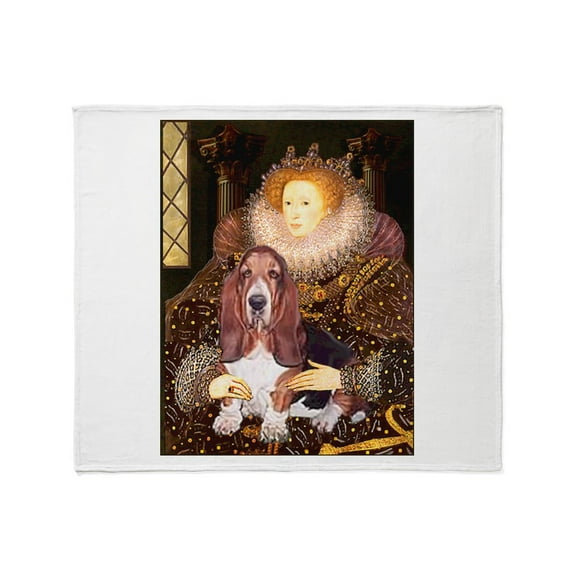 CafePress - Queen & Basset Throw Blanket - Soft Fleece Throw Blanket, 50"x60" for All Ages