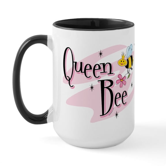 CafePress - Queen Bee Large Mug - 15 oz Ceramic Large White Novelty Mug