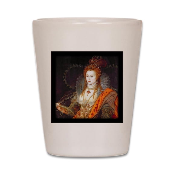 CafePress - Queen Elizabeth I - White Shot Glass, Unique and Funny Shot Glass