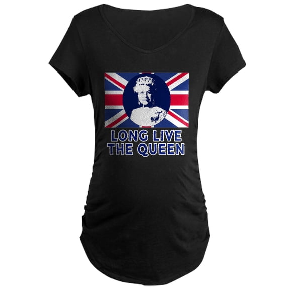 CafePress - Queen Elizabeth II: Long L Maternity Dark T Shirt - Maternity Dark T-Shirt