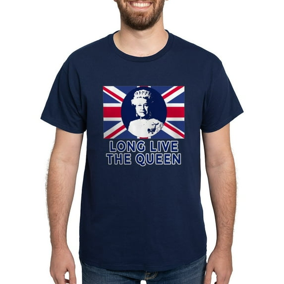 CafePress - Queen Elizabeth II: Long Live The Qu Dark T Shirt - Men's Classic Graphic Cotton T-Shirt