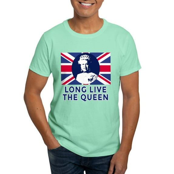CafePress - Queen Elizabeth II: Long Live The Qu Dark T Shirt - Men's Classic Graphic Cotton T-Shirt