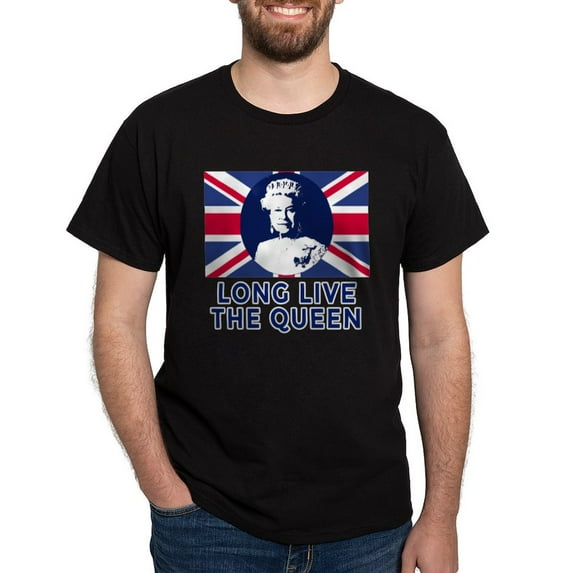 CafePress - Queen Elizabeth II: Long Live The Qu Dark T Shirt - Men's Classic Graphic Cotton T-Shirt