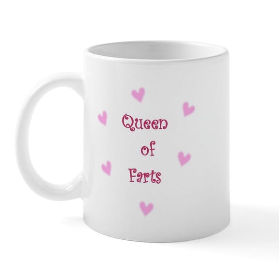 CafePress - Queen Of Hearts Queen Of Farts Mug - 11 oz Ceramic Mug - Novelty Coffee Tea Cup