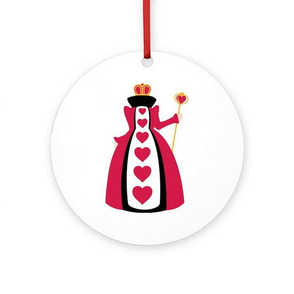 CafePress - Queen Of Hearts -  Round Wood Ornament 4"