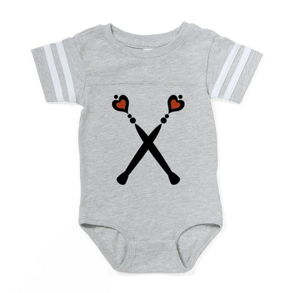 CafePress - Queen Of Hearts Royal Scepters Baby Football Bodys - Cute Infant Baby Football Bodysuit