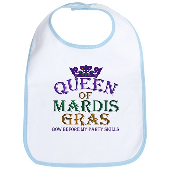 CafePress - Queen Of Mardis Gras Bib - Cute Cotton Cloth Baby Bib, Toddler Bib