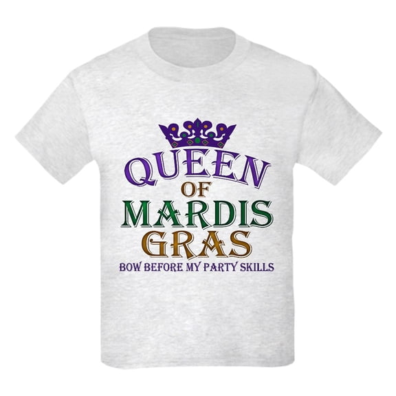 CafePress - Queen Of Mardis Gras Kids Light T Shirt - Light Classic Kids Graphic, Short Sleeve T-Shirt, Sizes XS-XL