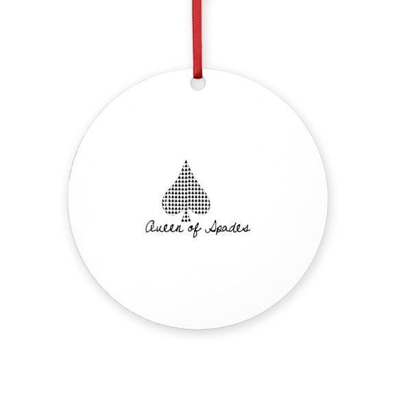 CafePress - Queen Of Spades -  Round Wood Ornament 4"