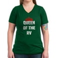 thumbnail image 1 of CafePress - Queen Of The RV T Shirt - Women's V-Neck Dark T-Shirt, 1 of 1