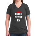 thumbnail image 1 of CafePress - Queen Of The RV T Shirt - Women's V-Neck Dark T-Shirt, 1 of 1
