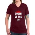thumbnail image 1 of CafePress - Queen Of The RV T Shirt - Women's V-Neck Dark T-Shirt, 1 of 1