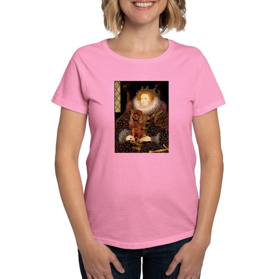 CafePress - Queen & Ruby Cavalier Women's Dark T Shirt - Women's Traditional Fit Dark T-Shirt