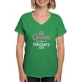 thumbnail image 1 of CafePress - Queens Are Born In February 29Th T Shirt - Women's V-Neck Dark T-Shirt, 1 of 4
