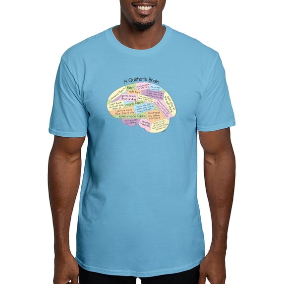 CafePress - Quilter's Brain Fitted T Shirt - Fitted T-Shirt, Vintage Fit Soft Cotton Tee