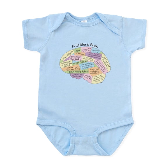 CafePress - Quilter's Brain Infant Bodysuit - Baby Light Bodysuit, Size Newborn - 24 Months