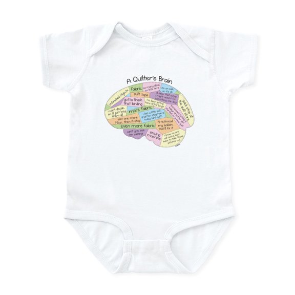 CafePress - Quilter's Brain Infant Bodysuit - Baby Light Bodysuit, Size Newborn - 24 Months