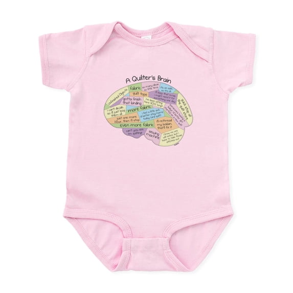 CafePress - Quilter's Brain Infant Bodysuit - Baby Light Bodysuit, Size Newborn - 24 Months