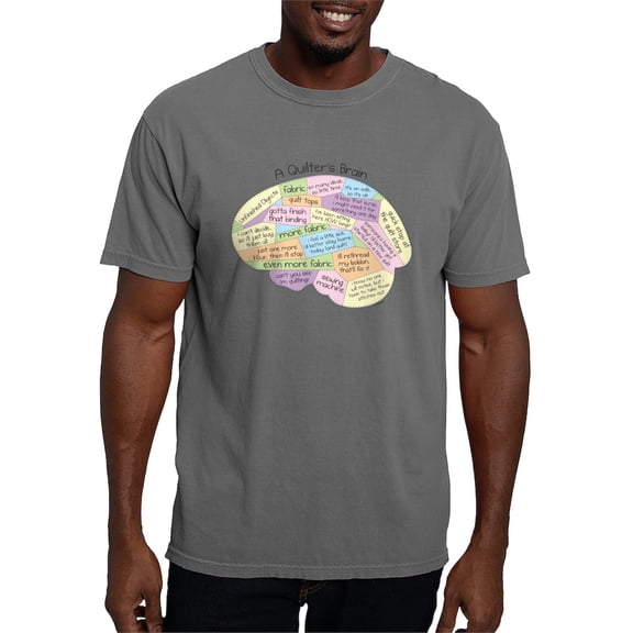 CafePress - Quilter's Brain T Shirt - Mens Comfort Colors Shirt