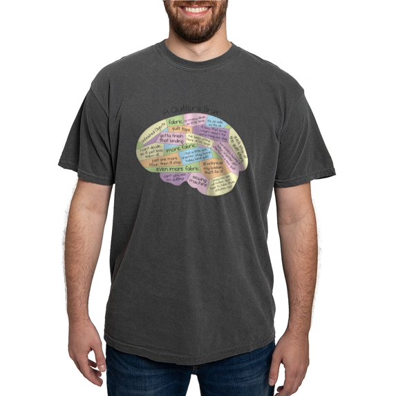 CafePress - Quilter's Brain T Shirt - Mens Comfort Colors Shirt