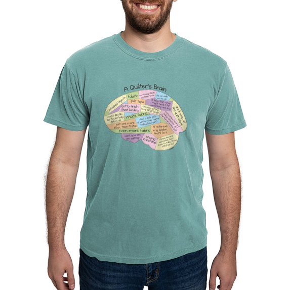 CafePress - Quilter's Brain T Shirt - Mens Comfort Colors Shirt