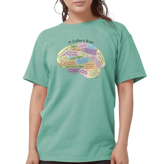 CafePress - Quilter's Brain T Shirt - Womens Comfort Colors® Shirt