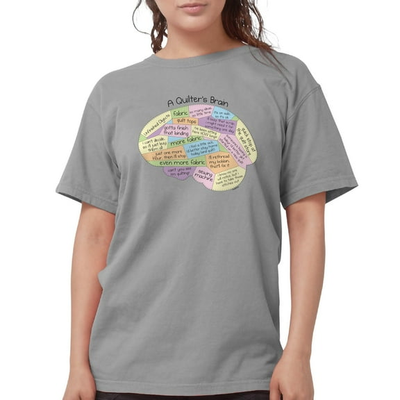CafePress - Quilter's Brain T Shirt - Womens Comfort Colors® Shirt