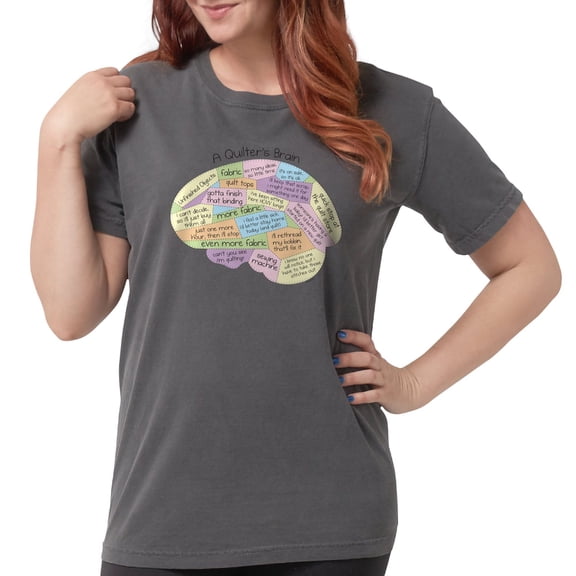 CafePress - Quilter's Brain T Shirt - Womens Comfort Colors® Shirt