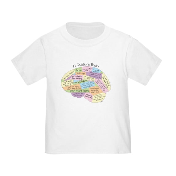 CafePress - Quilter's Brain Toddler T Shirt - Cute Toddler T-Shirt, 100% Cotton