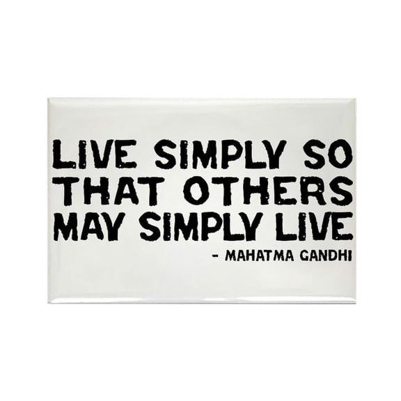CafePress - Quote Gandhi Live Simply - Rectangle Magnet, 2"x3" Refrigerator Magnet