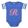 thumbnail image 1 of CafePress - R Pink Initial_Tr - Cute Infant Baby Football Bodysuit, 1 of 3