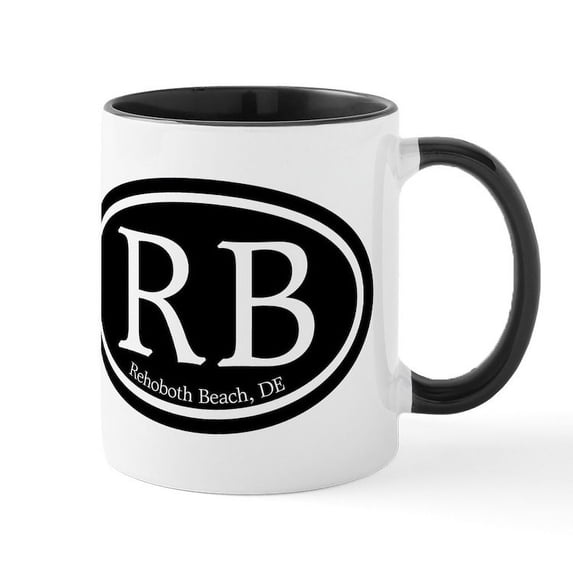 CafePress - RB Rehoboth Beach Oval Mug - 11 oz Ceramic Mug - Novelty Coffee Tea Cup