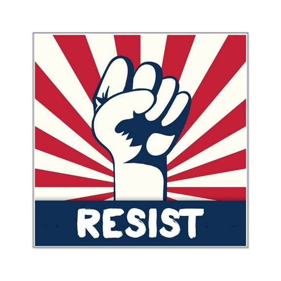CafePress - RESIST Fist Square Sticker 3 X 3 - Square Sticker 3" x 3"