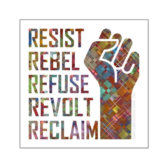 CafePress - RESIST, REBEL... Sticker - Square Sticker 3" x 3"