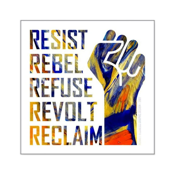 CafePress - RESIST, REBEL... Sticker - Square Sticker 3" x 3"