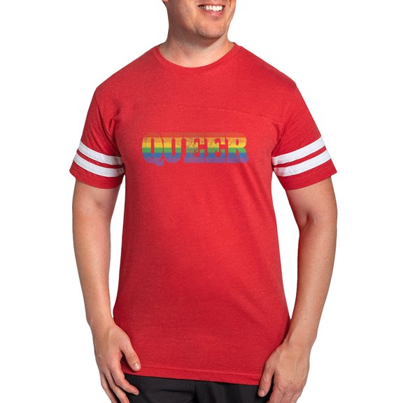 CafePress - RETRO Queer_TR - Mens Football Shirt