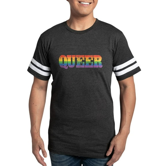 CafePress - RETRO Queer_TR - Mens Football Shirt