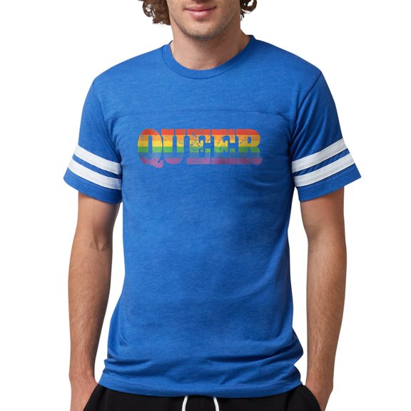 CafePress - RETRO Queer_TR - Mens Football Shirt