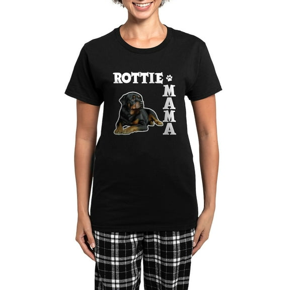 CafePress - ROTTIE MAMA Women's Dark Pajamas - Women's Short Sleeve Print T-Shirt and Pants Dark Cotton Pajama Set